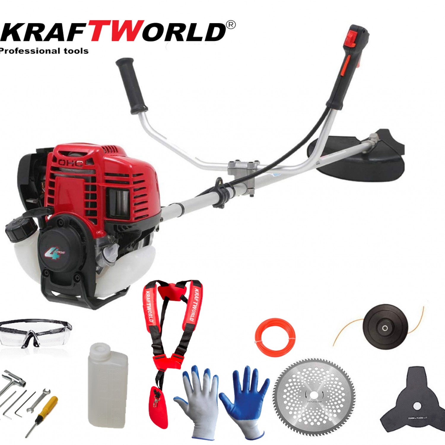 Τετράχρονο Βενζινοκίνητο Χορτοκοπτικό KraftWorld + 9 ΔΩΡΑ – ΚΟΡΥΦΑΙΑ ΤΙΜΗ