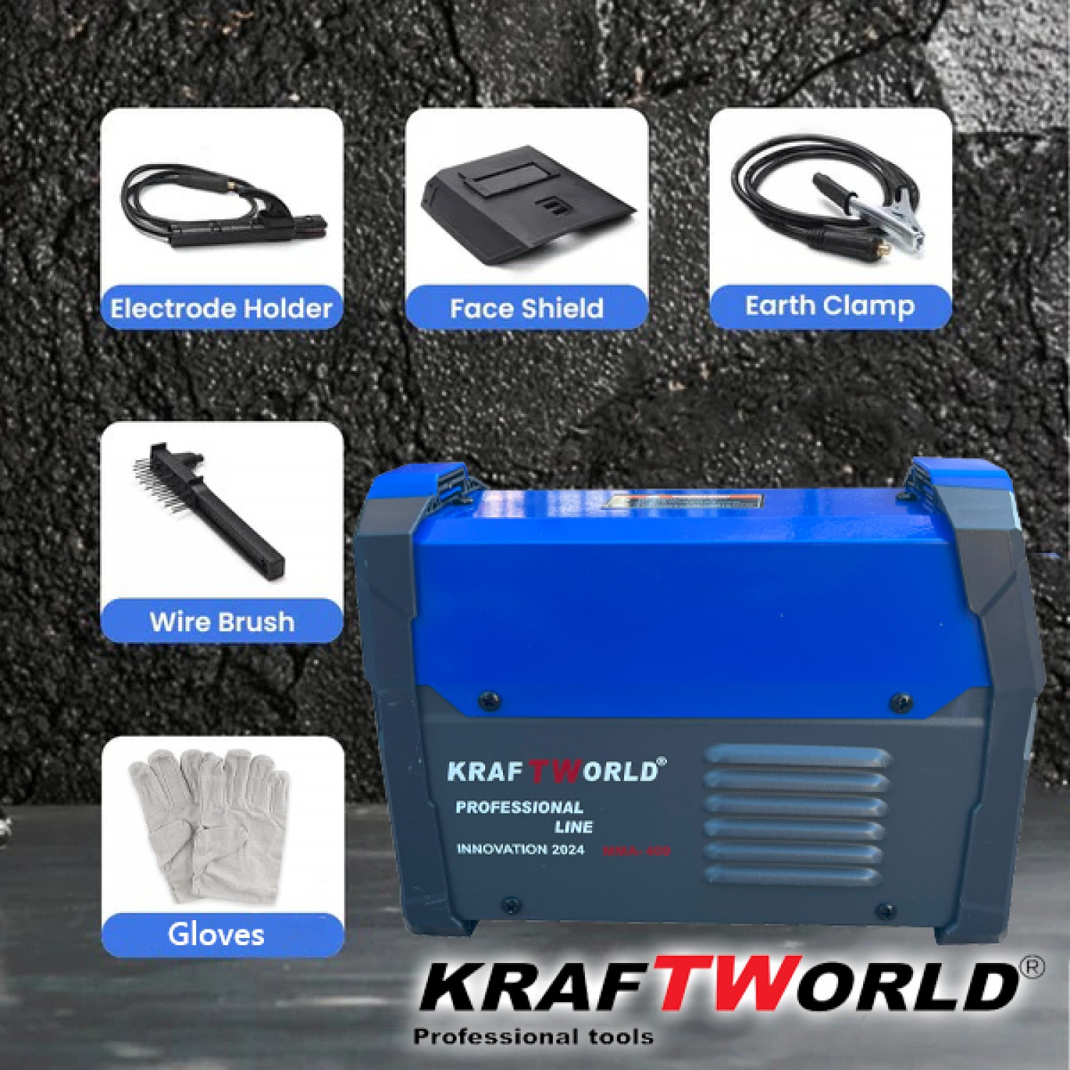 Ηλεκτροσυγκολλητής Inverter 400Α KraftWorld στη Μεταφορά Βαλίτσα + Δώρα