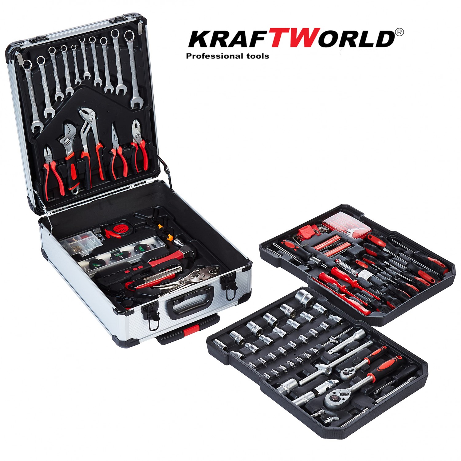 Κουτί με Εργαλεία 1200 Τεμαχίων KraftWorld – Καστάνιες, Κλειδιά, Πένσες, Κατσαβίδια