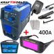Ηλεκτρικός συγκολλητής Inverter 400A KraftWorld σε βαλίτσα + Αυτόματη Γυαλιά ηλεκτροκόλλησης