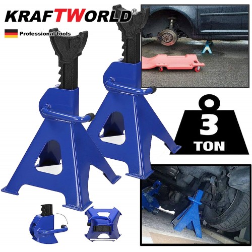 Σετ Υποστηρικτικών Βάσεων Αυτοκινήτου KraftWorld – 3 Τόνων, 2 τεμαχίων