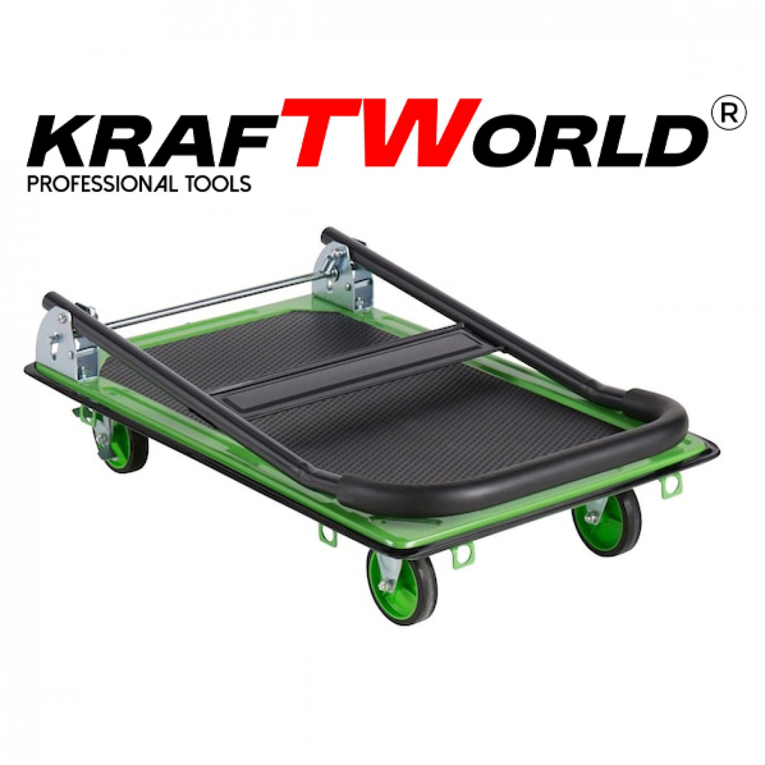 Πτυσσόμενο καρότσι μεταφοράς KraftWorld 150 κιλών – Αντιολισθητική επιφάνεια