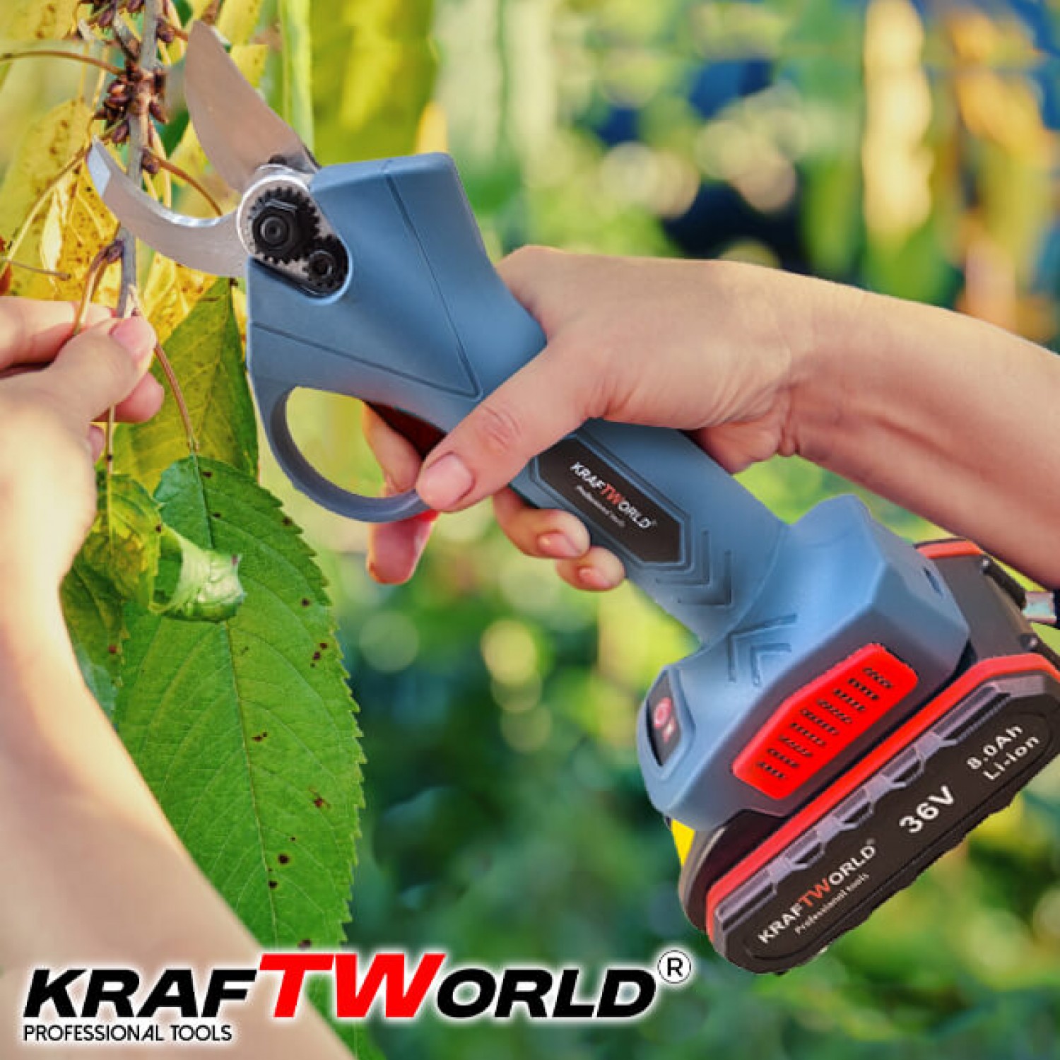 Ασύρματο Ψαλίδι KraftWorld 36V – Ισχύς, Ακρίβεια και Ευελιξία για Κλάδεμα έως 30mm
