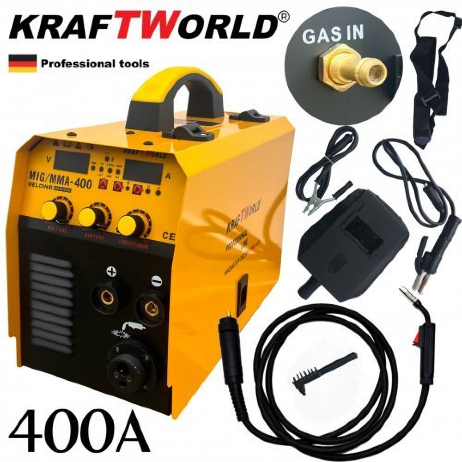 Επαγγελματικός Inverter Ηλεκτροσυγκολλητής KraftWorld 400A με Σύρμα 2 σε 1 – Ισχυρός και Πολυχρηστικός