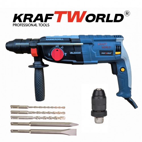 Σετ KraftWorld: Σκαπτικό Τρυπάνι 1600W & Γωνιακός Τροχός 1400W για Απόλυτη Ισχύ και Απόδοση