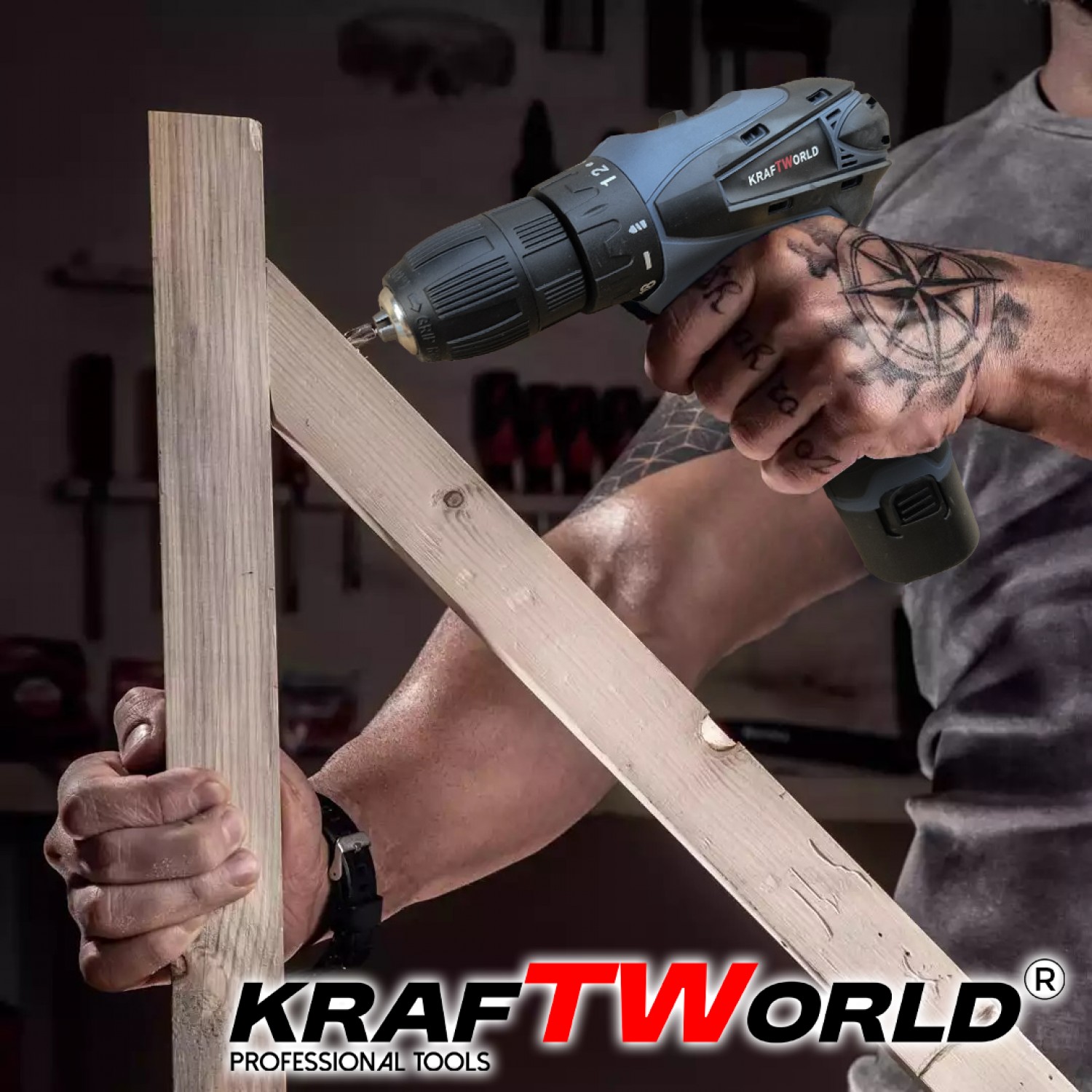 Δραπανοκατσάβιδο Μπαταρίας KraftWorld 24V 2x5Ah – Ιδανικό για Επαγγελματίες και Ερασιτέχνες