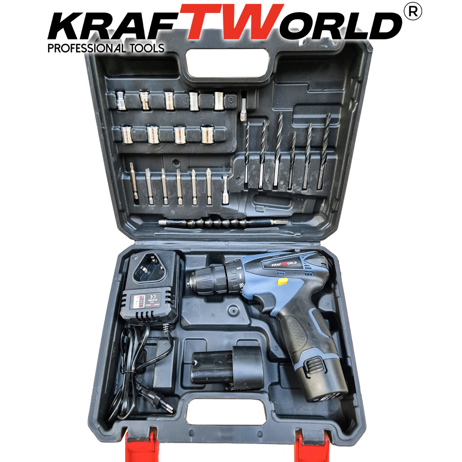Δραπανοκατσάβιδο Μπαταρίας KraftWorld 24V 2x5Ah – Ιδανικό για Επαγγελματίες και Ερασιτέχνες