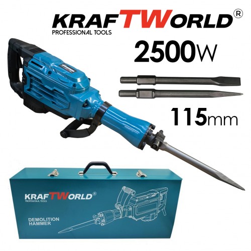 KraftWorld Ηλεκτρικό Σκαπτικό 2500W με Μεταλλική Θήκη – Ισχύς και Αξιοπιστία για Δύσκολες Εργασίες