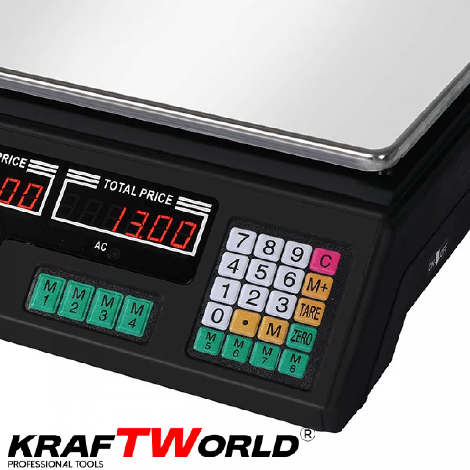 Ψηφιακή Ζυγαριά Λιανικής KraftWorld έως 40 κιλά – Με Μεταλλική Πλατφόρμα και Μνήμη 7 Προϊόντων
