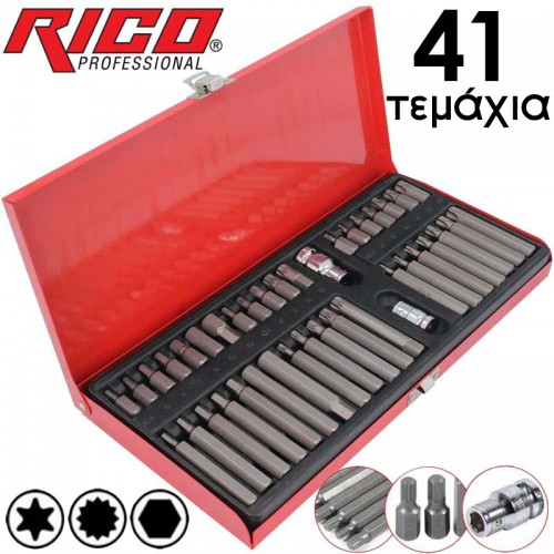 Σετ Καρυδάκια Rico 41 τεμαχίων 3/8" & 1/2"