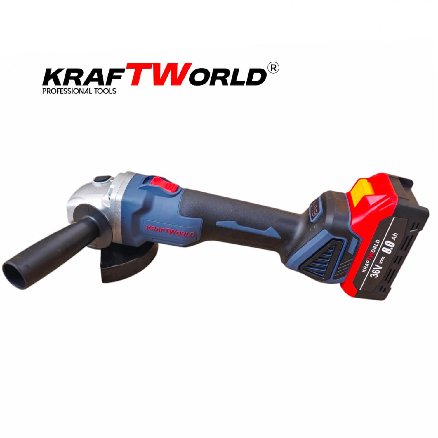 Ασύρματο Γωνιακό Τροχό Kraftworld 36V 8Ah  – Δύο Μπαταρίες