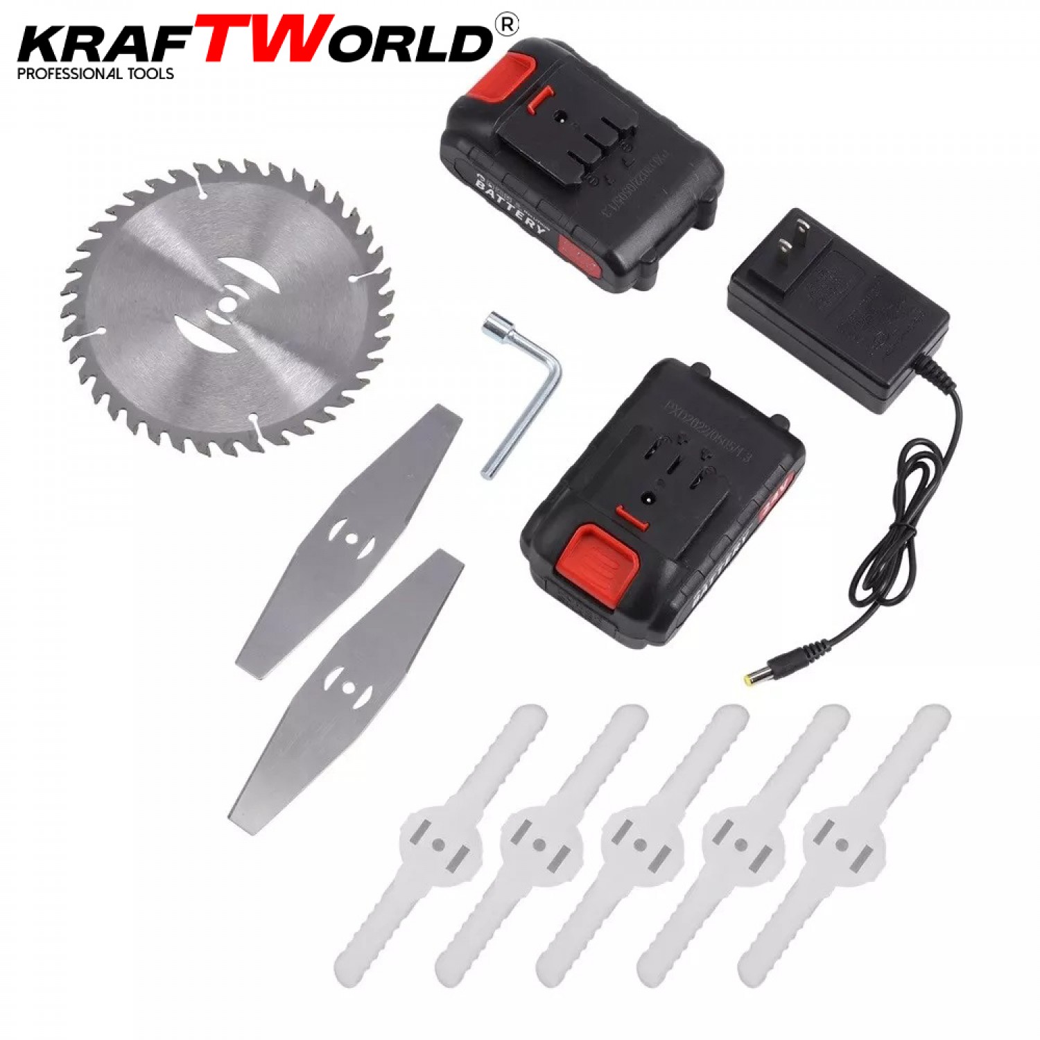 Ασύρματο Χορτοκοπτικό 36V 8Ah KraftWorld – Κουρευτική Μηχανή με 2 Μπαταρίες & Φορτιστή