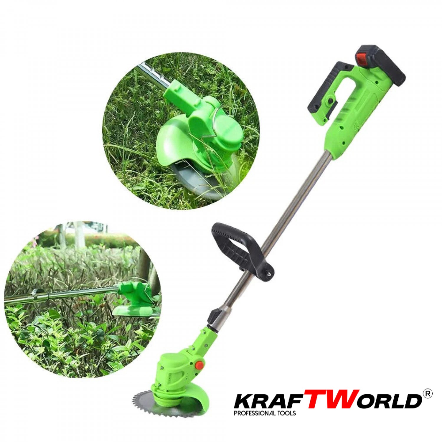 Ασύρματο Χορτοκοπτικό 36V 8Ah KraftWorld – Κουρευτική Μηχανή με 2 Μπαταρίες & Φορτιστή