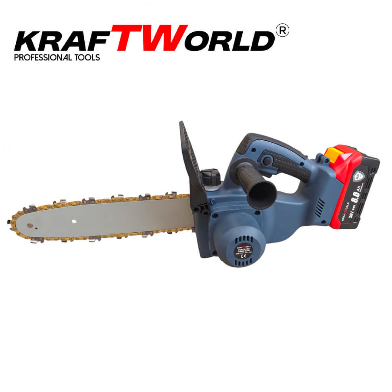 KraftWorld 24V Ασύρματο Αλυσοπρίονο – με 2 Μπαταρίες και Αλυσίδες 30cm