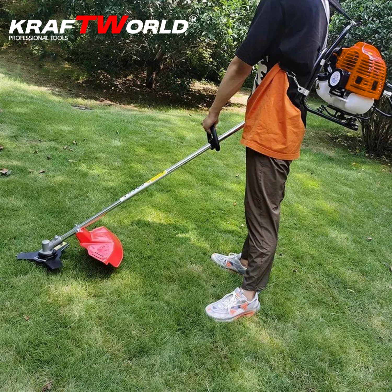 KraftWorld Βενζινοκίνητο Χορτοκοπτικό Πλάτης