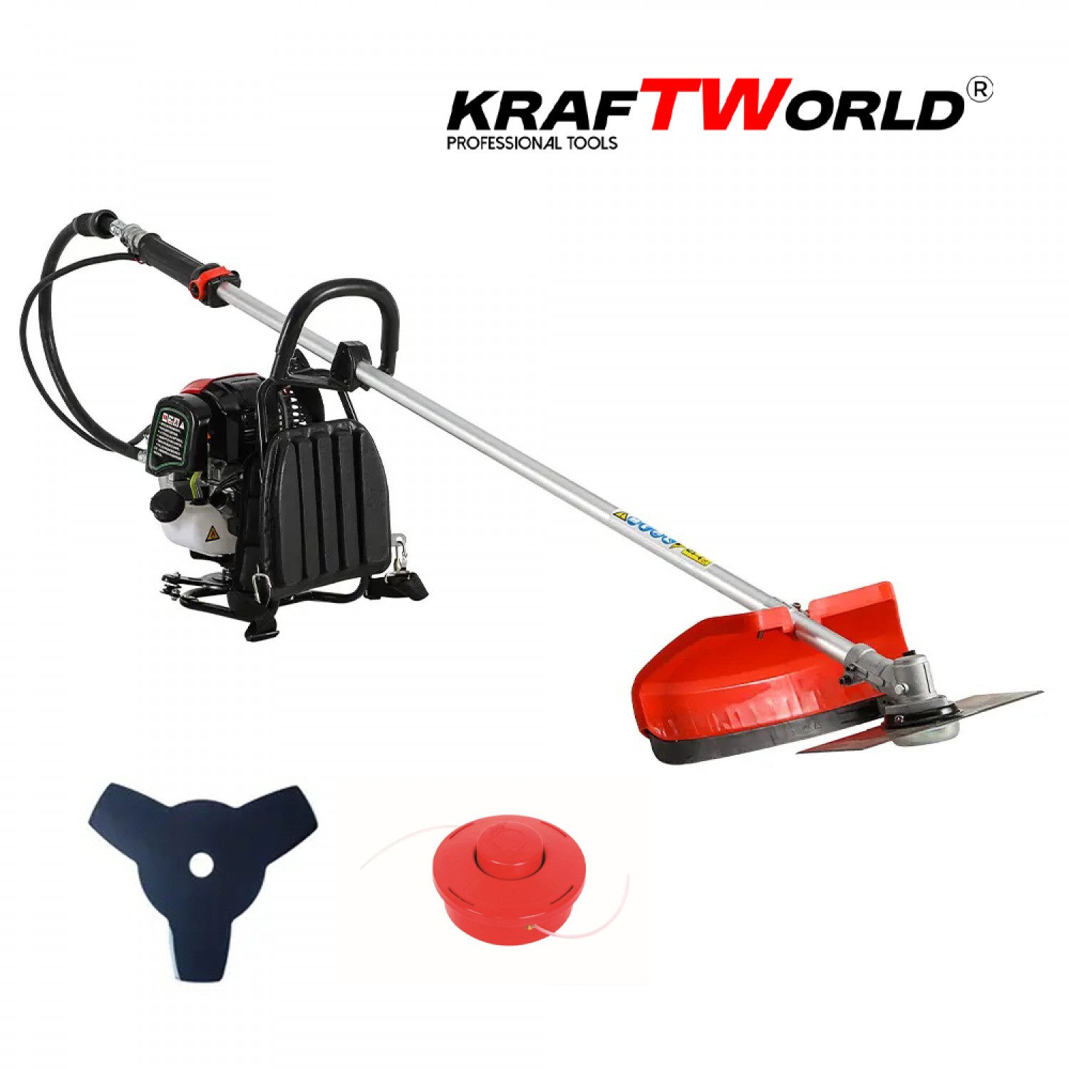 KraftWorld Βενζινοκίνητο Χορτοκοπτικό Πλάτης