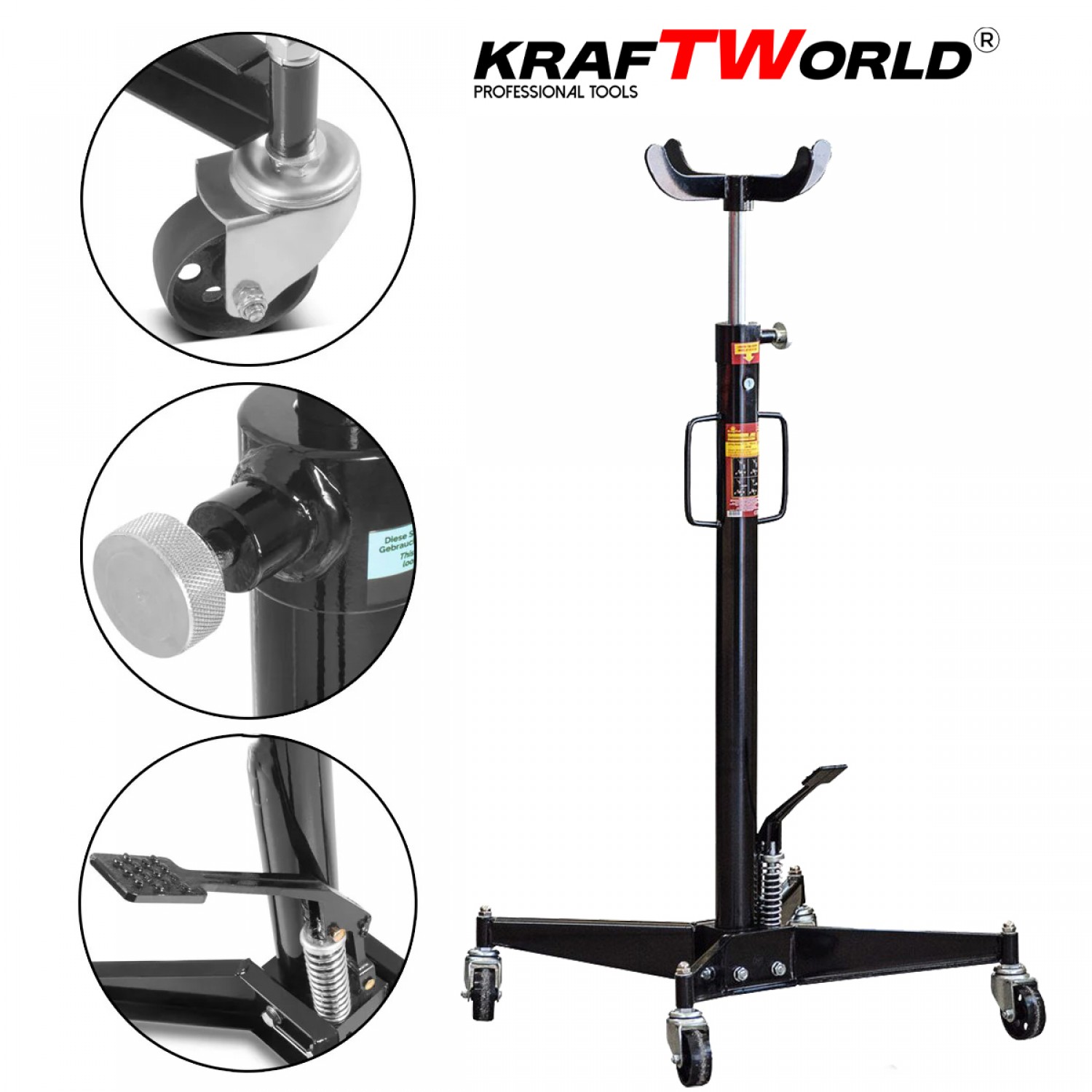 KraftWorld Υδραυλικός Γρύλος 500 kg – Ιδανικός για Κιβώτια Ταχυτήτων & Επισκευές