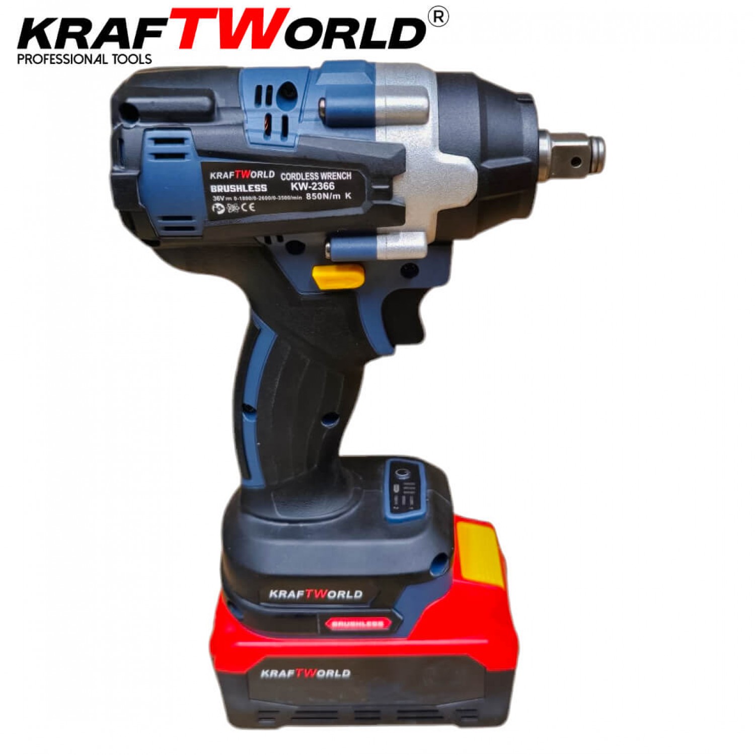 Ασύρματο Παλμικό Μπουλονόκλειδο KraftWorld 24V 850Nm + 35 Εξαρτήματα & Βαλίτσα