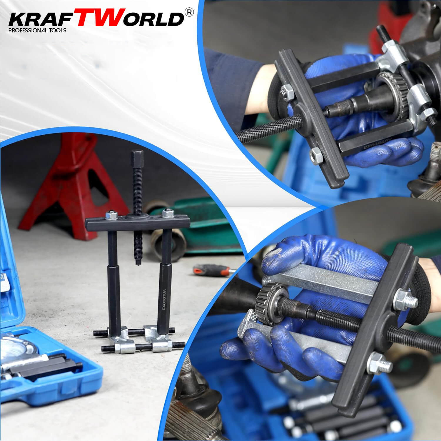 Σετ για Αφαίρεση Ρουλεμάν & Τροχαλιών KraftWorld Pro – 30–70 mm, 14 Τεμάχια