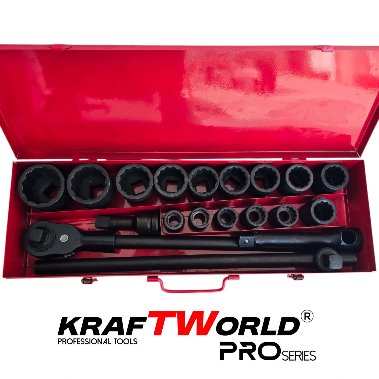 Σετ Κρουστικά Καρυδάκια KraftWorld 21 τεμ. – 3/4″ με 12γωνα καρυδάκια για βαρέα φορτηγά