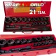 Σετ Κρουστικά Καρυδάκια KraftWorld 21 τεμ. – 3/4″ με 6γωνα υποδοχές