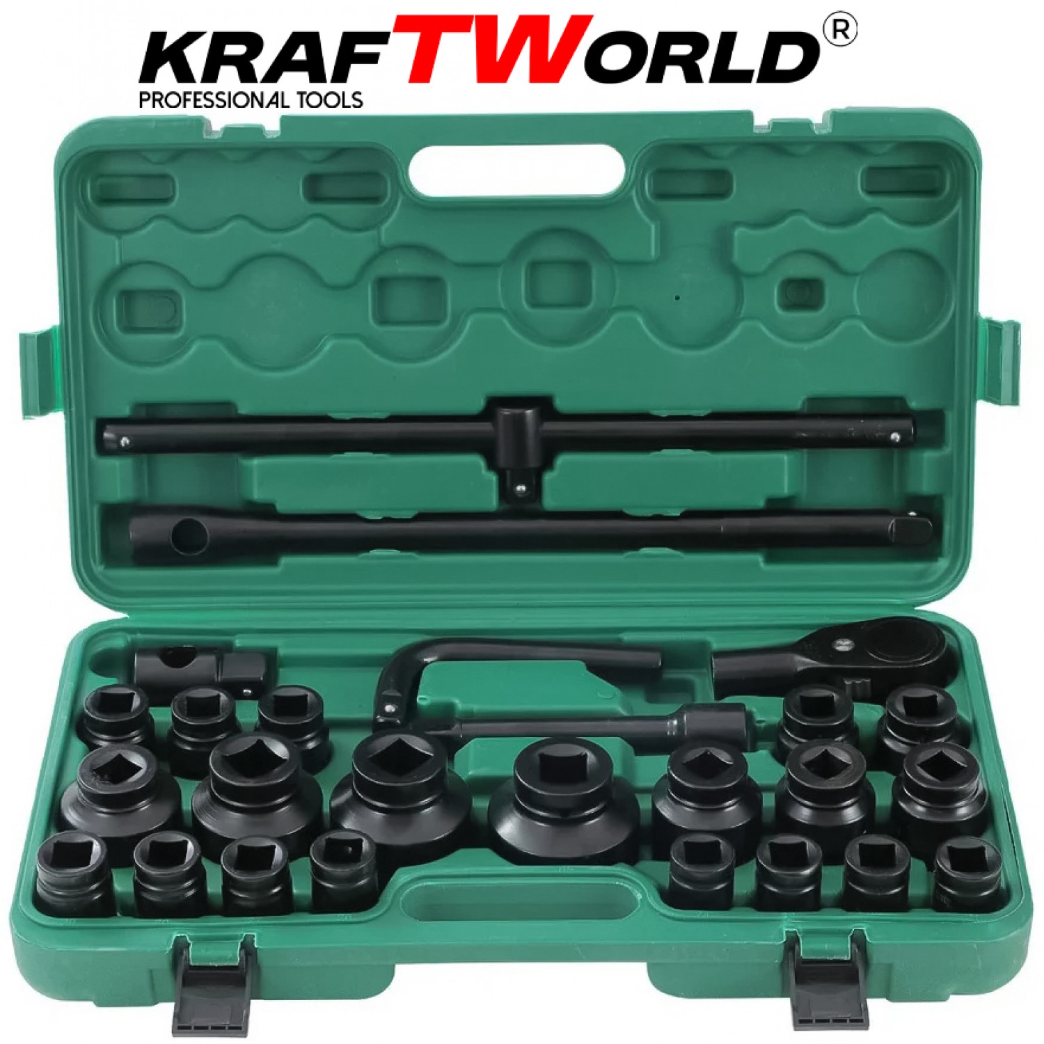 Σετ 26 τεμ. KraftWorld  3/4″ & 1″ με κρουστικά καρυδάκια 21–65 mm