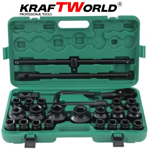 Σετ 26 τεμ. KraftWorld  3/4″ & 1″ με κρουστικά καρυδάκια 21–65 mm