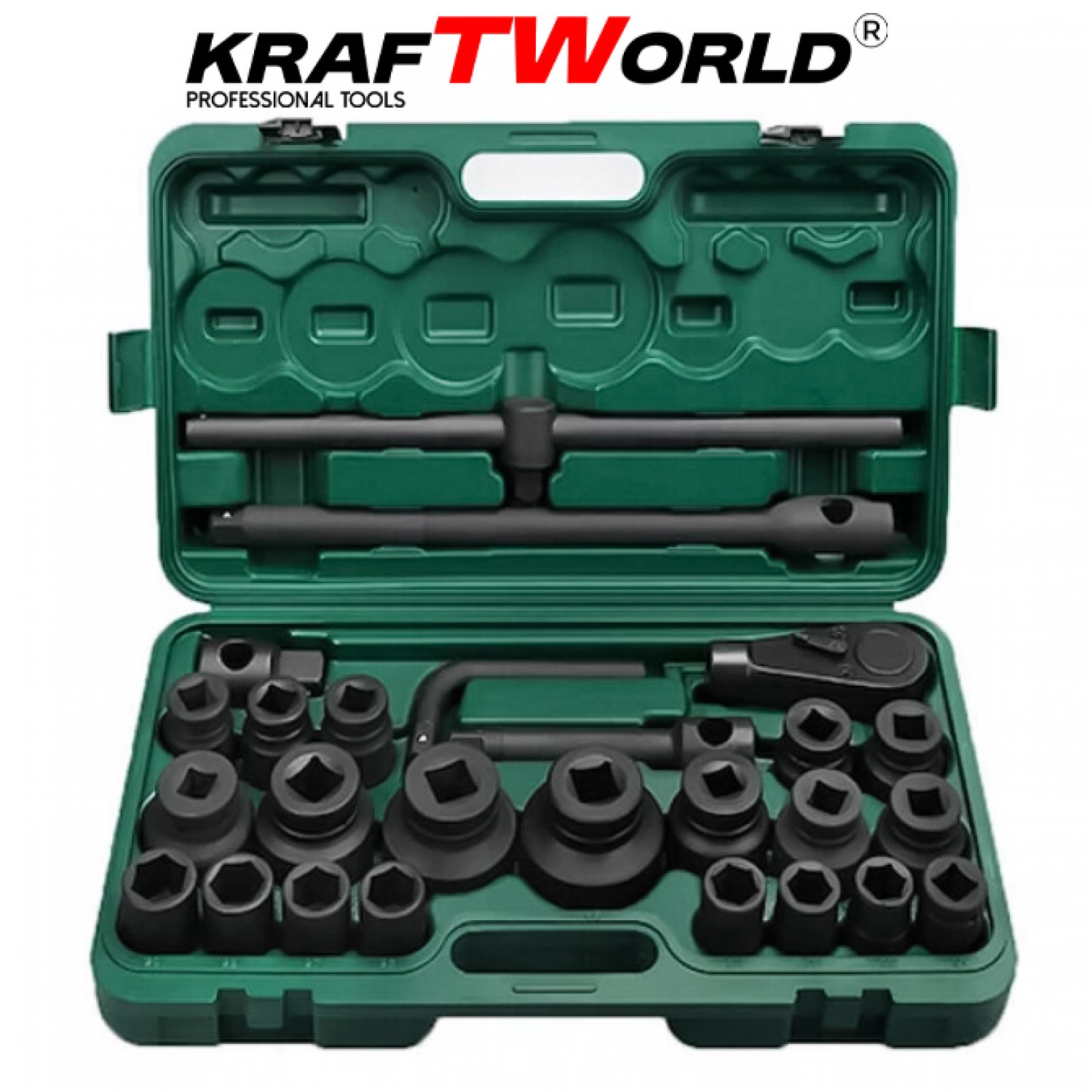 Σετ 26 τεμ. KraftWorld  3/4″ & 1″ με κρουστικά καρυδάκια 21–65 mm