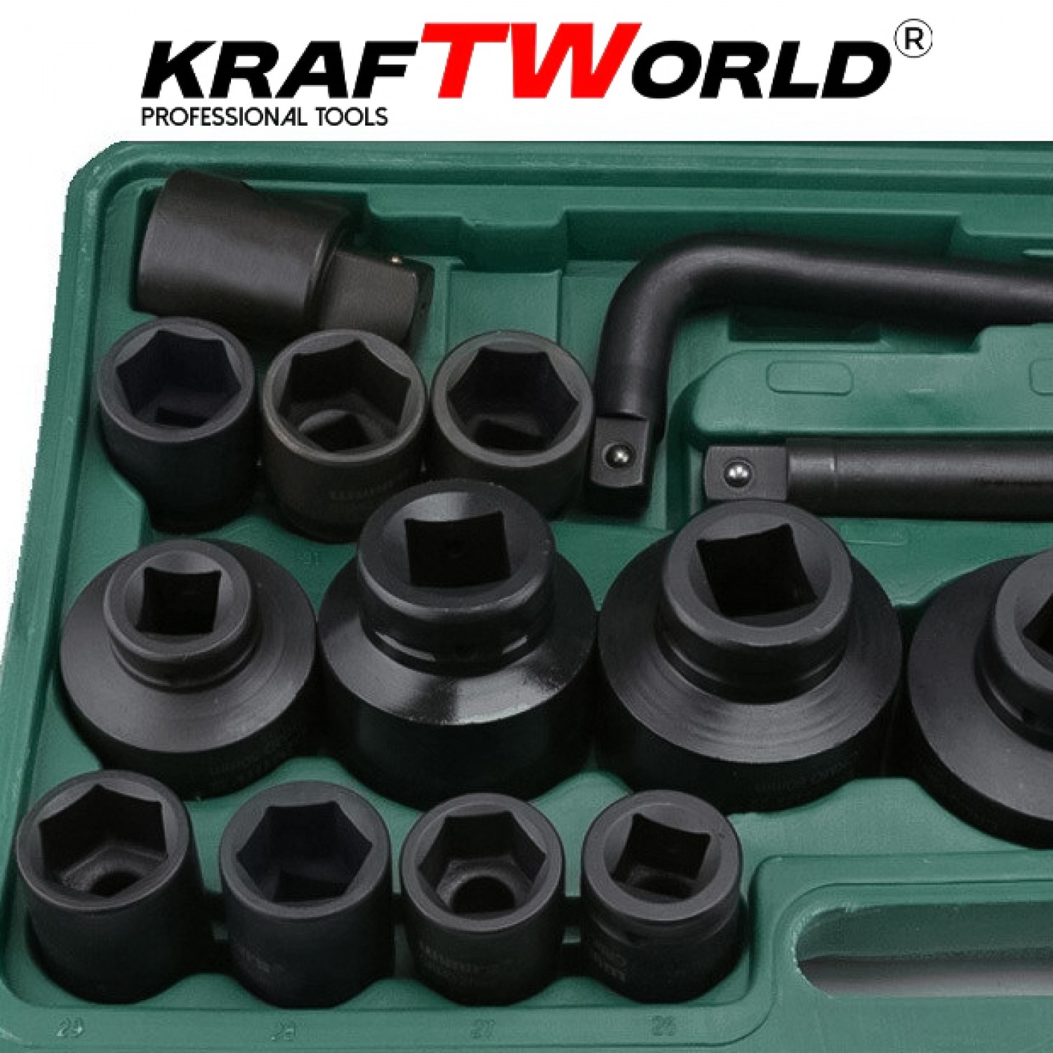 Σετ 26 τεμ. KraftWorld  3/4″ & 1″ με κρουστικά καρυδάκια 21–65 mm