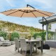 Πτυσσόμενη Ομπρέλα Κήπου Ø300 cm – Cantilever / Πλάγιας Βάσης  – Αδιάβροχη & UV Προστασία