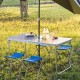 Αλουμινένιο Πτυσσόμενο Τραπέζι Camping με 4 Σκαμπό – Μπλε, 120×60 cm