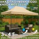 Πολυτελές Κιόσκι KraftWorld 3×4,5 m με Premium Μπεζ Κάλυμμα & Πτυσσόμενη Κατασκευή