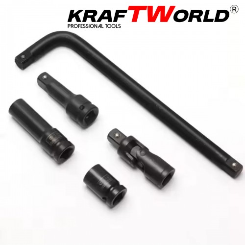 Σετ Κρουστικά Καρυδάκια KraftWorld 27 τεμ. – 1/2″ με Προέκταση & Αρθρωτό