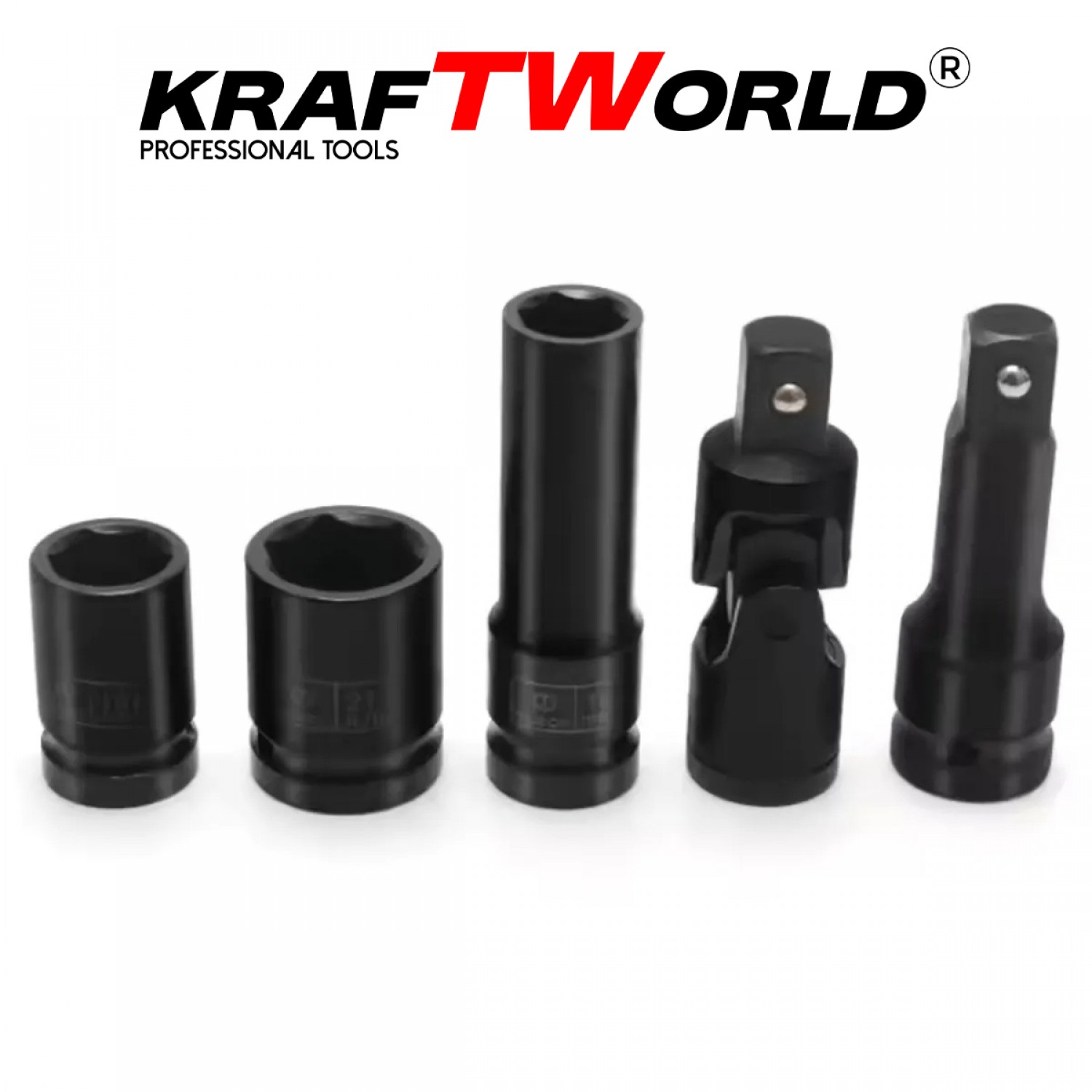 Σετ Κρουστικά Καρυδάκια KraftWorld 27 τεμ. – 1/2″ με Προέκταση & Αρθρωτό