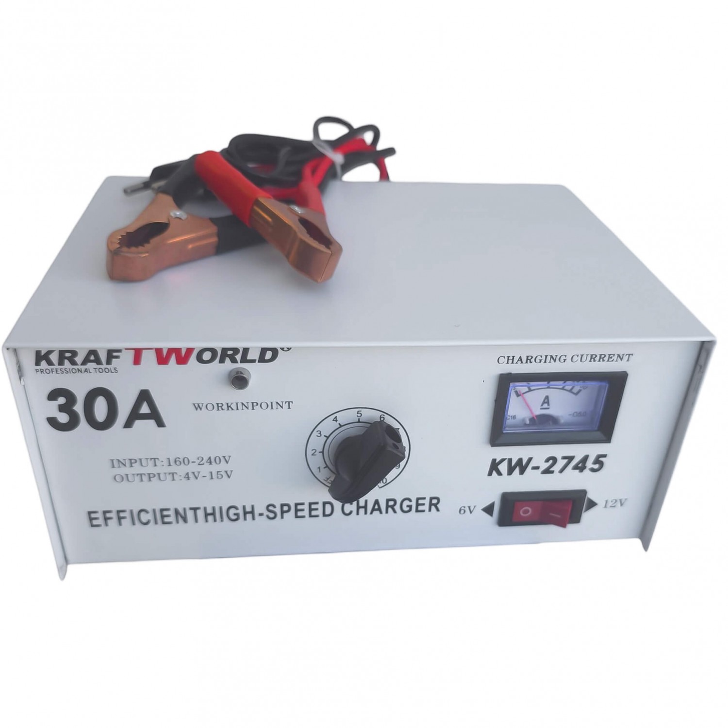 Επαγγελματικός Φορτιστής KraftWorld 30A για Μπαταρίες 6V & 12V