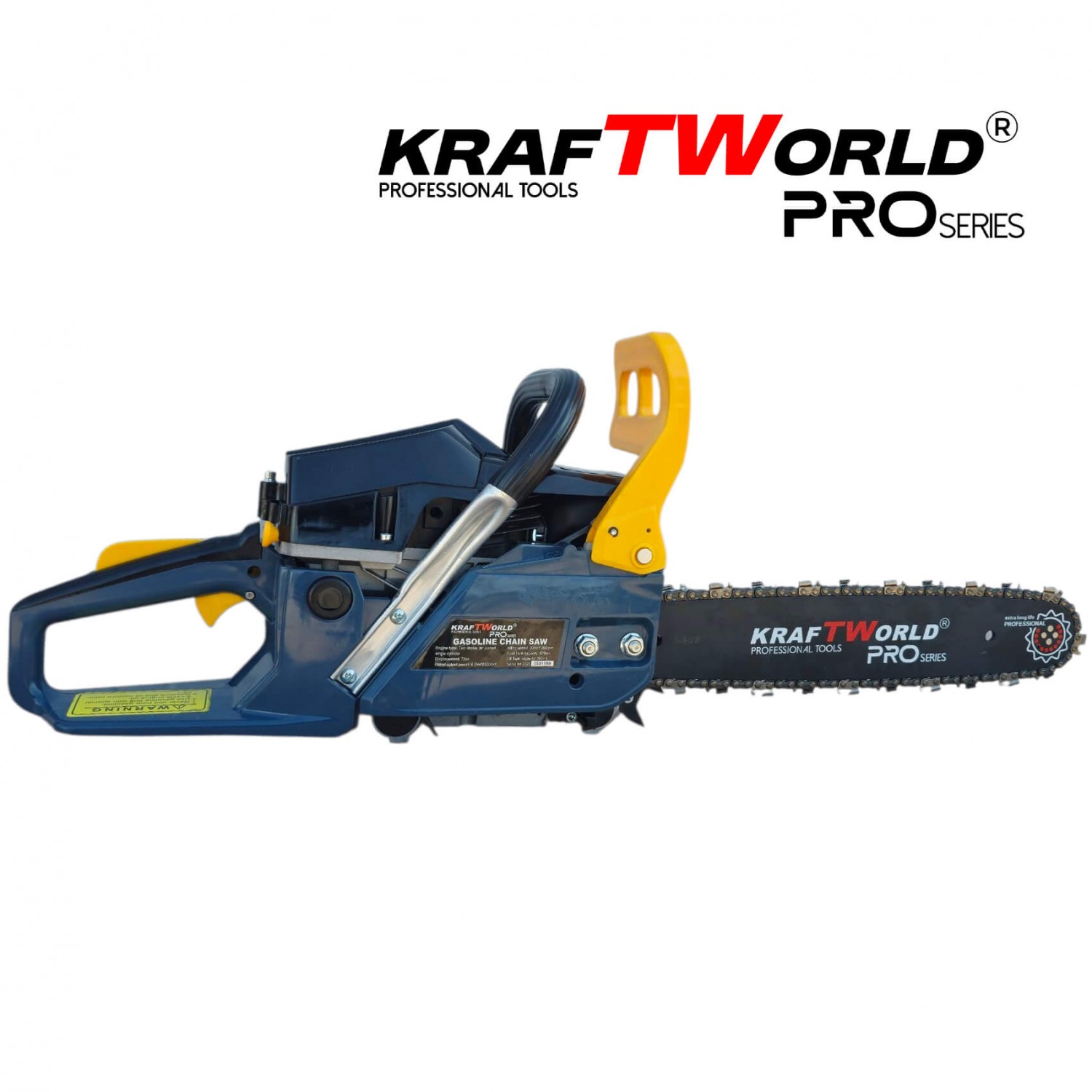 Επαγγελματικό Αλυσοπρίονο Kraftworld PRO 72 cc – 7.5 HP | 40 cm | Easy Start | Αυτόματη Λίπανση