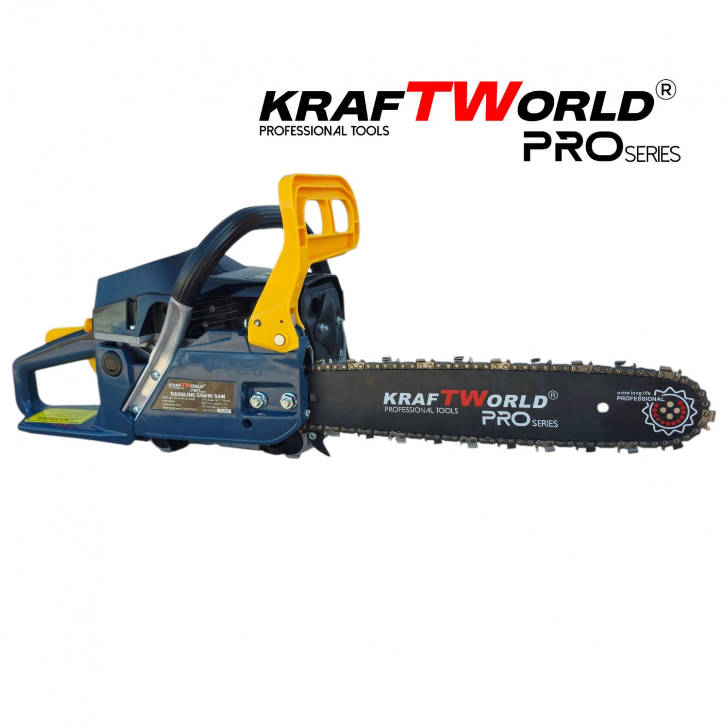 Επαγγελματικό Αλυσοπρίονο Kraftworld PRO 72 cc – 7.5 HP | 40 cm | Easy Start | Αυτόματη Λίπανση