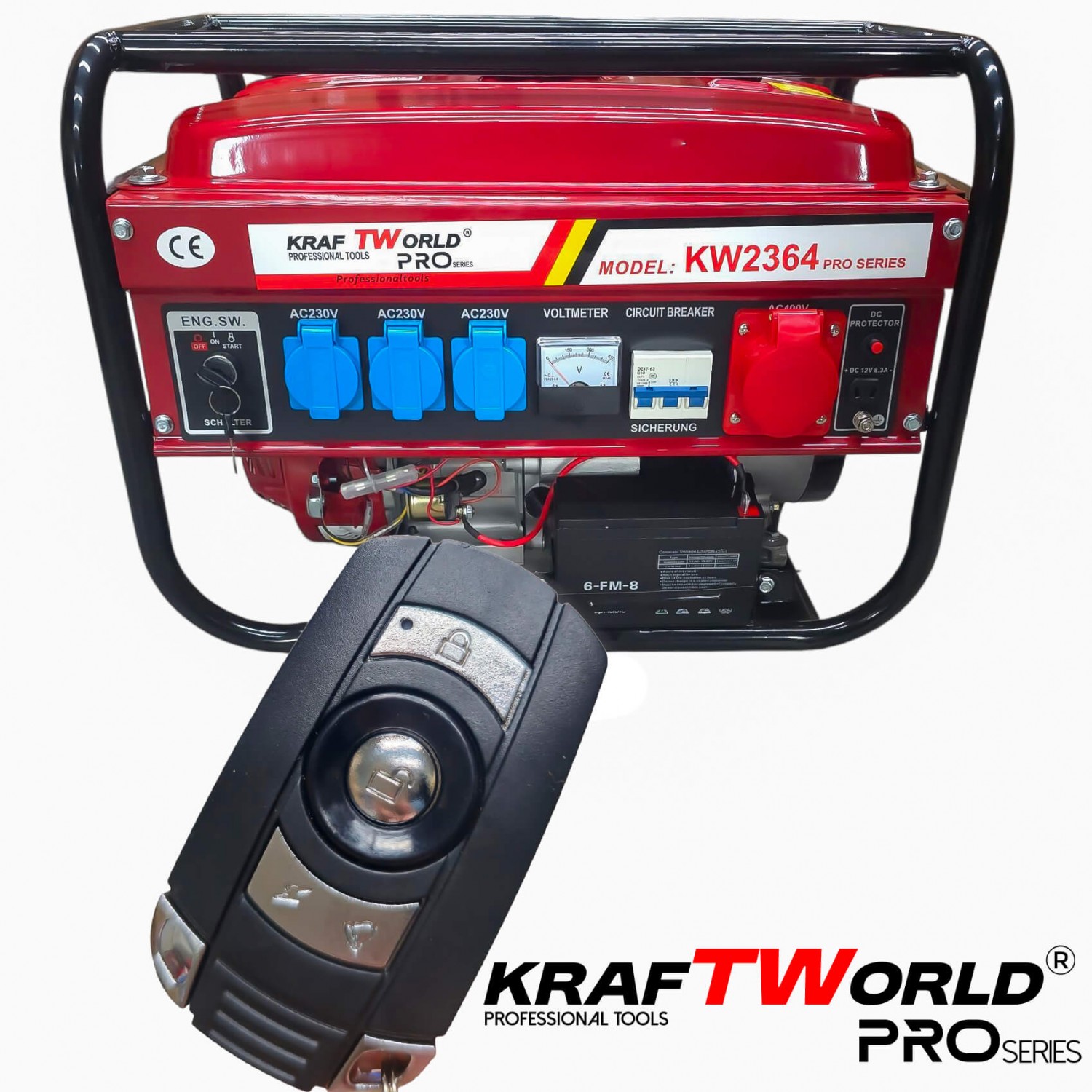Τετράχρονη Γεννήτρια Ρεύματος Kraftworld PRO 4.5kW – AVR, Μπαταρία & Τηλεχειριστήριο