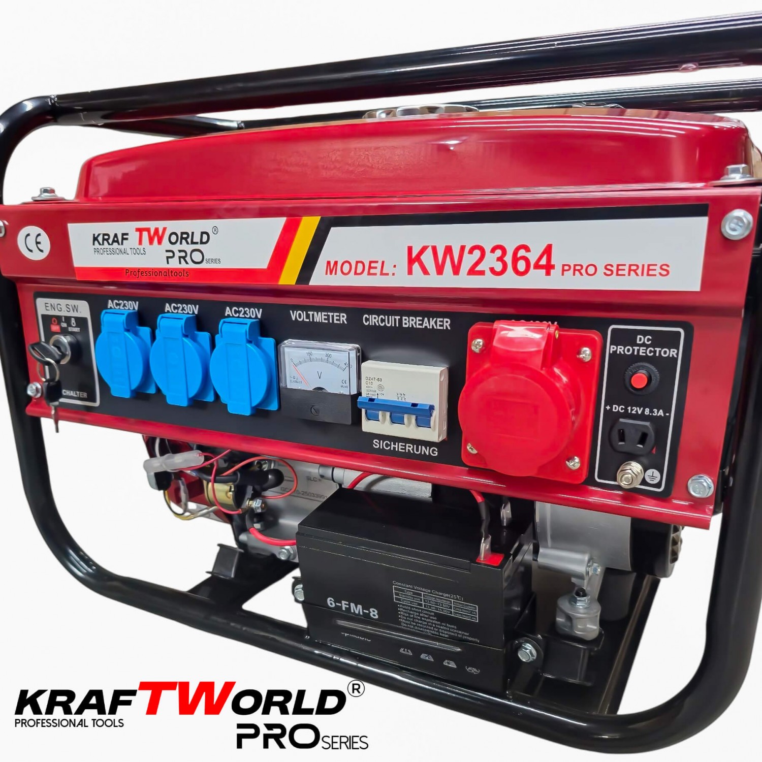 Τετράχρονη Γεννήτρια Ρεύματος Kraftworld PRO 4.5kW – AVR, Μπαταρία & Τηλεχειριστήριο