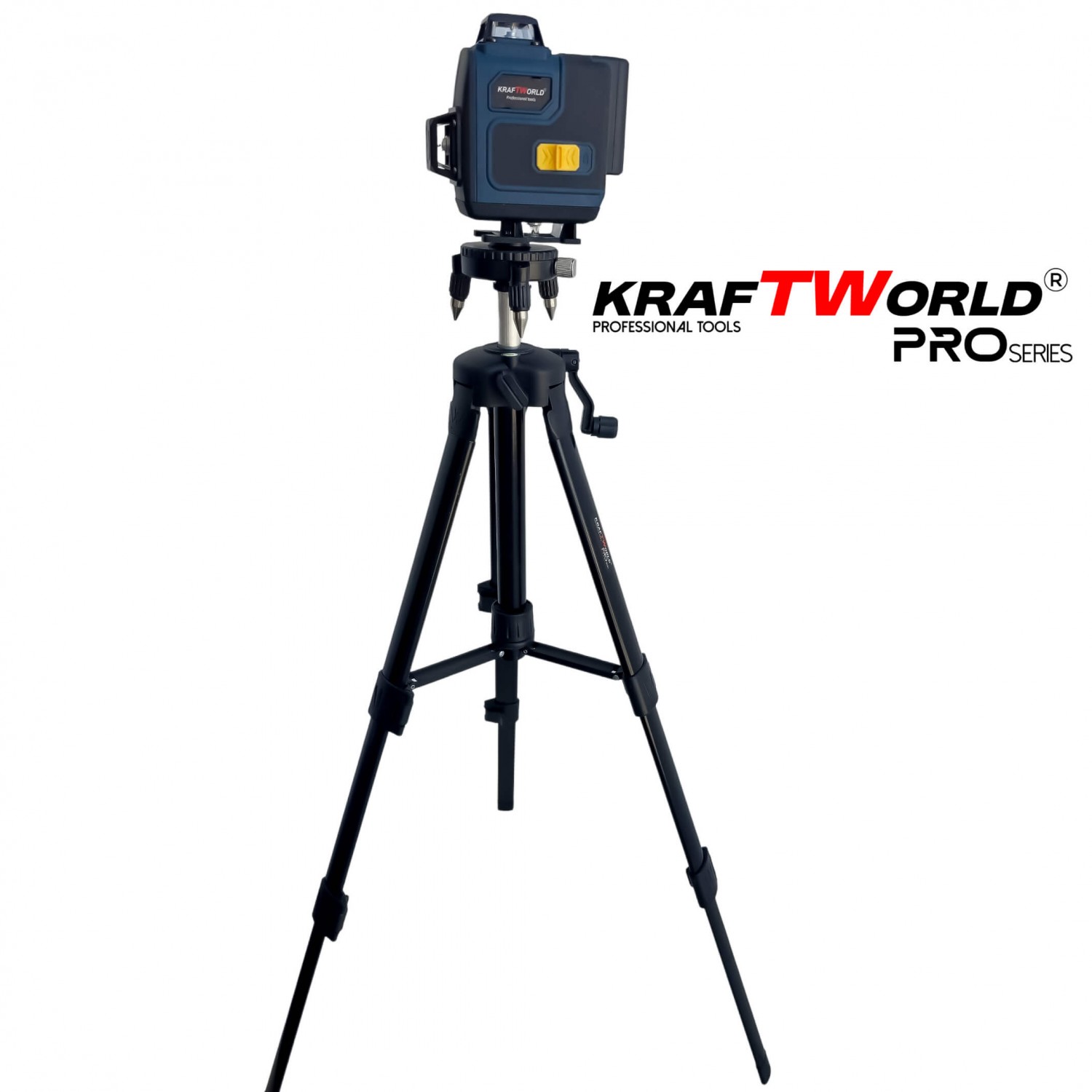 Λέιζερ Αλφάδι Kraftworld 4×360° – Οθόνη Αφής, Τηλεχειριστήριο & Τρίποδο σε Βαλίτσα