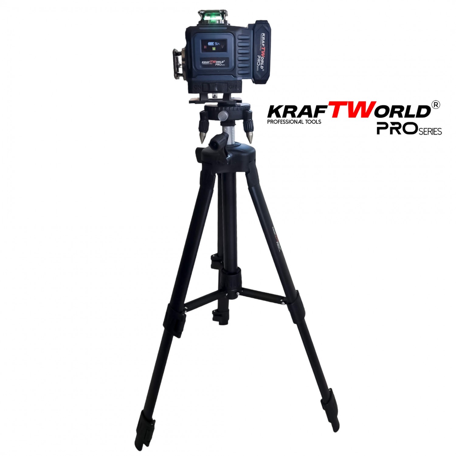 Επαγγελματικό Λέιζερ Αλφάδι Kraftworld PRO 4×360° – Οθόνη Αφής, Τηλεχειριστήριο & Πλήρες Σετ σε Βαλίτσα